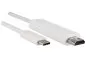 Preview: USB 3.1 Kabel Typ C Stecker auf HDMI Stecker, 4K2K@60Hz, HDCP, HDR, weiß, DINIC Box mit Euroloch, Länge 1,00m